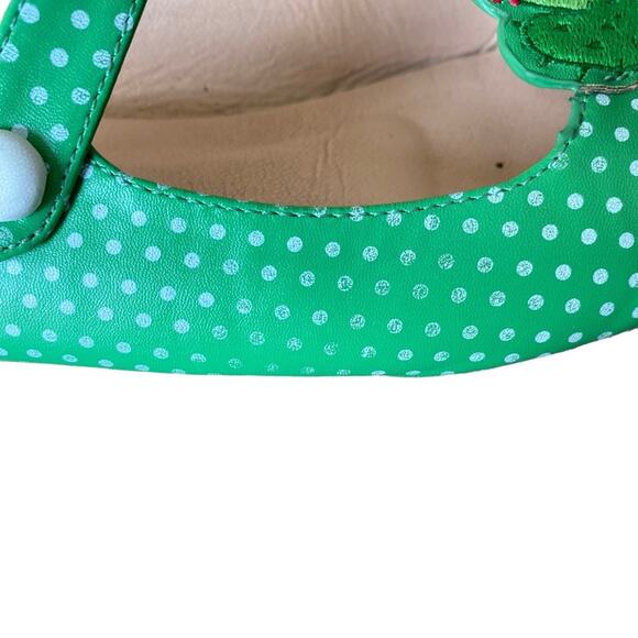 Dancing Days By Banned Retro Cactus Green Polka Dot Slingback Flats size 39 9 - Picture 6 of 12